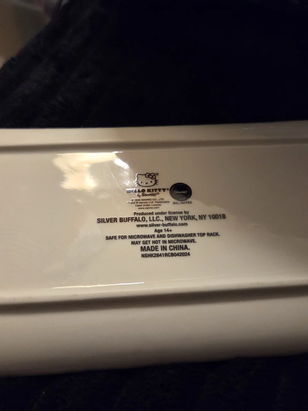 Hello Kitty White Tray with Red Trim and Multicolor Icons